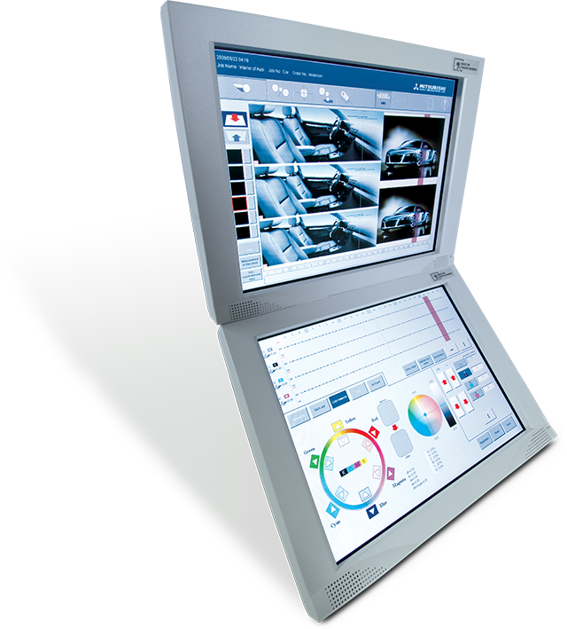 Color Navigator upper and lower touch monitors