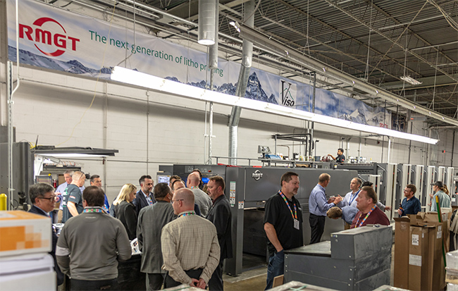 Gathering for launch of VISOgraphic's RMGT 10 press